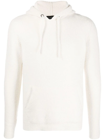 Roberto Collina Hooded Patch-pocket Sweater In White