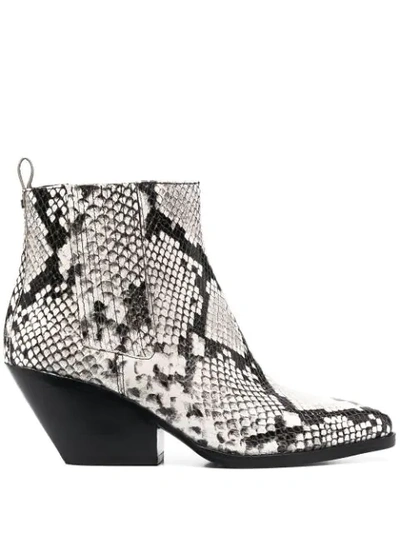 Michael Michael Kors Snakeskin-effect Ankle Boots In Neutrals