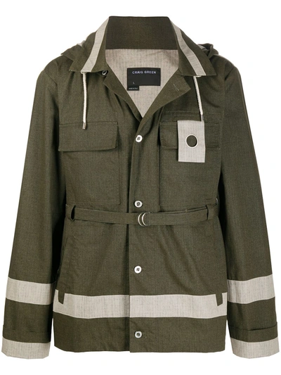 Craig Green Belted Lightweight Jacket In Green