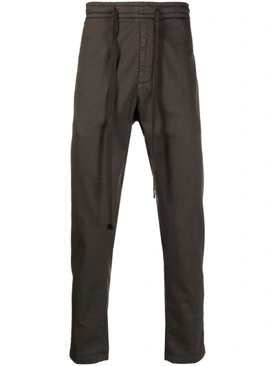 Dondup Brown Stretch-cotton Track Trousers