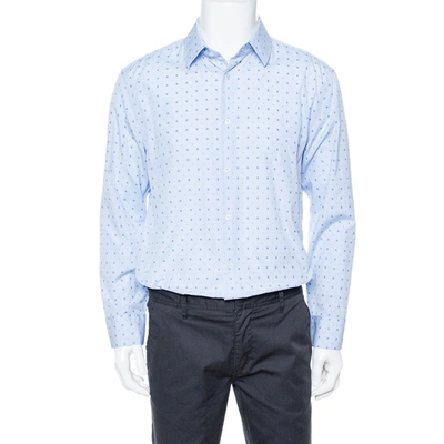 Pre-owned Gucci Liight Blue Cotton G Dot Fil Coup&eacute; Slim Fit Shirt Xxl