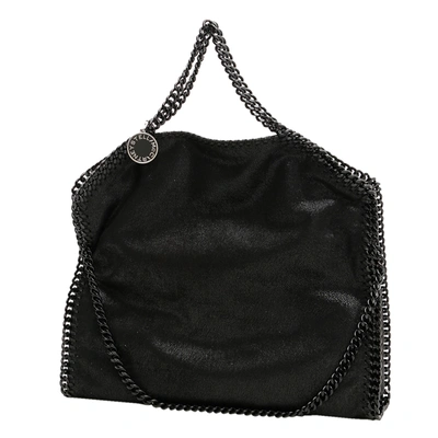 Pre-owned Stella Mccartney Black Leather 3 Chains Falabella Bag