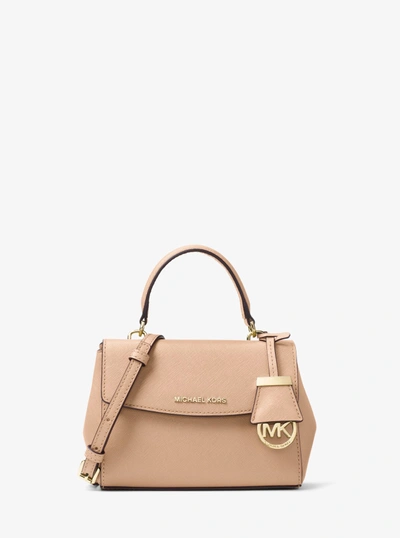 Michael Kors Ava Extra-small Saffiano Leather Crossbody In Oyster