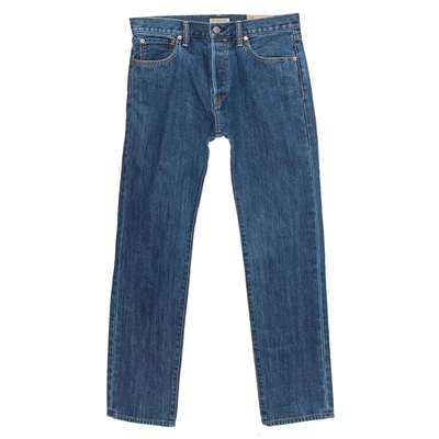 Pre-owned Burberry Indigo Medium Wash Denim Farndon Straight Jeans M In Blue