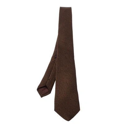 Pre-owned Etro Brown Cotton Silk Narrow Tie
