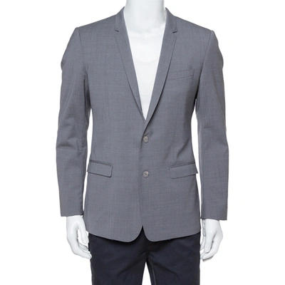 Pre-owned Dolce & Gabbana Gold Grey Wool Two Buttoned Jacket L