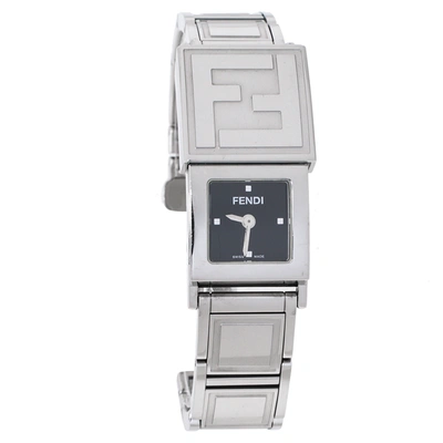 Pre-owned Fendi White/black Stainless Steel Secret 5500l Women's Wristwatch 20 Mm