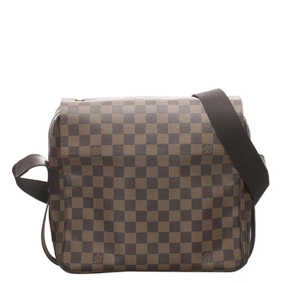 Pre-owned Louis Vuitton Damier Ebene Naviglio Bag In Brown