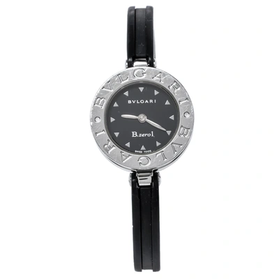 Pre-owned Bvlgari Black Stainless Steel Black Resin B.zero1 Bz 22 S Women's Wristwatch 22 Mm