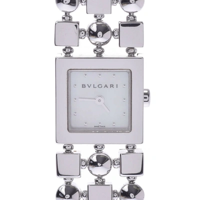 Pre-owned Bvlgari Mop 18k White Gold Lucia Luw16g Women's Wristwatch 15 X 15 Mm