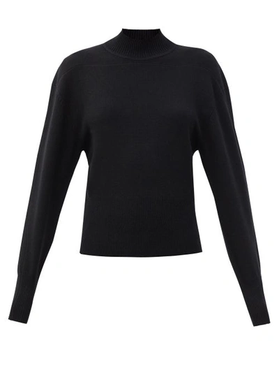 Proenza Schouler Panelled High-neck Cashmere-blend Sweater In 00200 Black