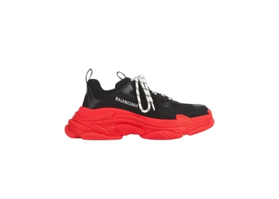 Pre-owned Balenciaga Triple S Black Red Sole In Black/red | ModeSens