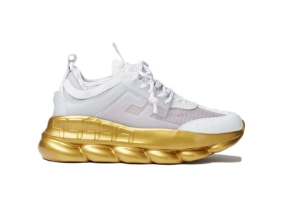 Pre-owned Versace  Chain Reaction White Gold Sole In White/gold
