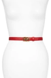 Balenciaga Bb Extra Thin Belt In Red