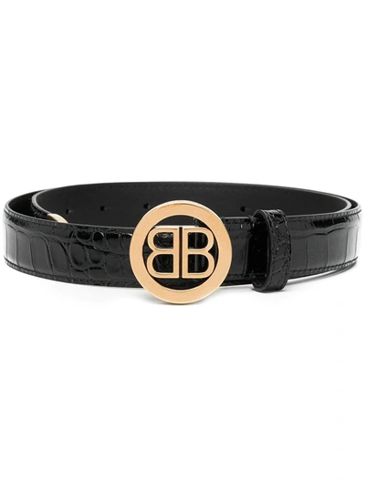 Balenciaga Circled Bb Belt In Black