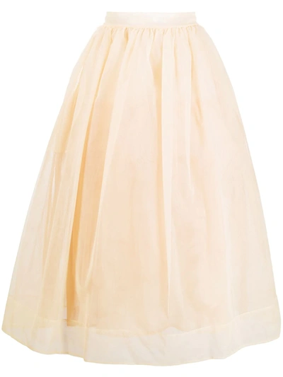 Simone Rocha Tulle Midi Skirt In Neutrals