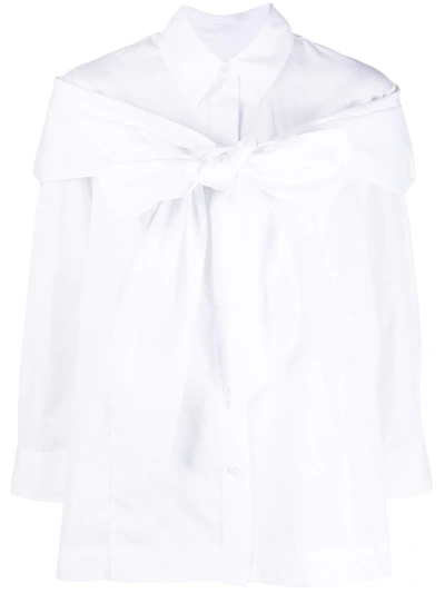 Simone Rocha Bow-detail Long-sleeve Blouse In White