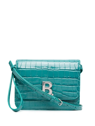 Balenciaga B. Small Crossbody Bag In Blue