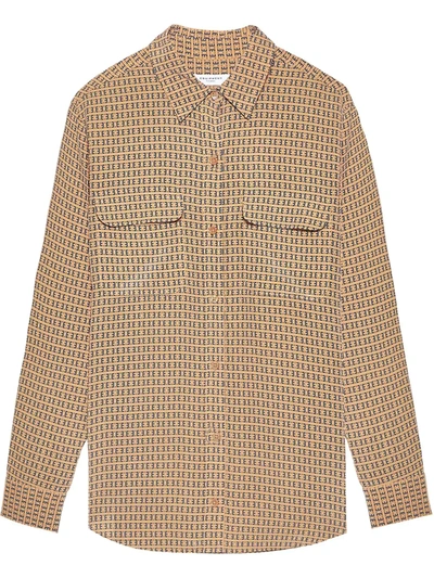 Equipment Abstract-print Shirt In Brown