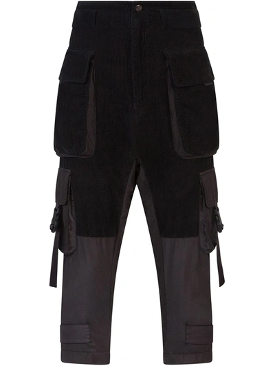 Dolce & Gabbana Cropped Cargo Trousers In Black