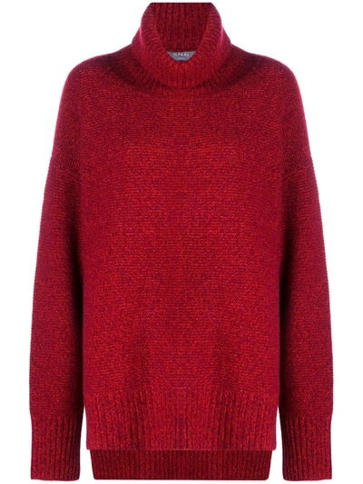 N•peal Chunky Roll Neck Cashmere Jumper In Red