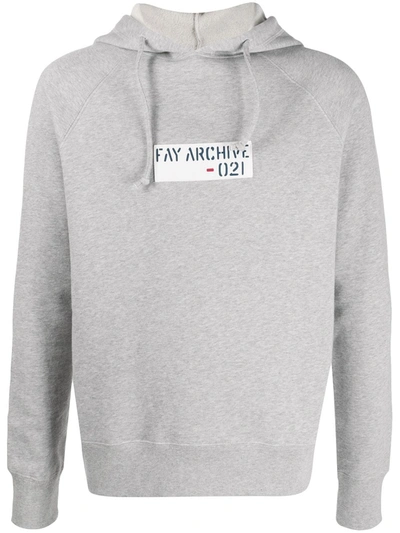 Fay Archive Hooded Sweatshirt In Grey