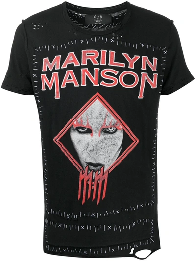Mjb Marc Jacques Burton Marilyn Manson Print T-shirt In Black
