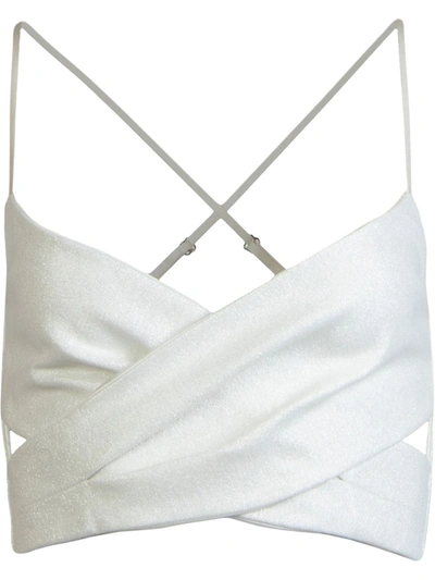 Michelle Mason Bandage Cut-out Top In White