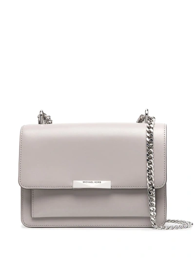 Michael Michael Kors Jade Leather Shoulder Bag In Grey