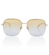 Victoria Beckham Oversized Square-frame Sunglasses In Gold/ Honey Purple Gradient