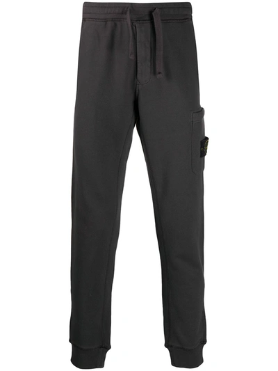 Stone Island Logo-patch Slim-fit Track Pants In Grey