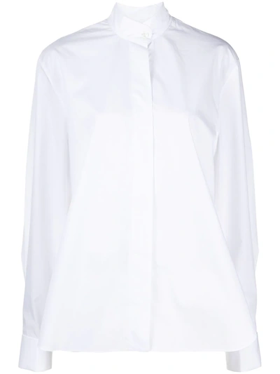 Alexandre Vauthier Band-collar Cotton Shirt In White