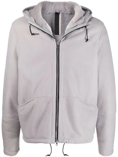 Low Brand Zip-up Hooded Jacket In Grey
