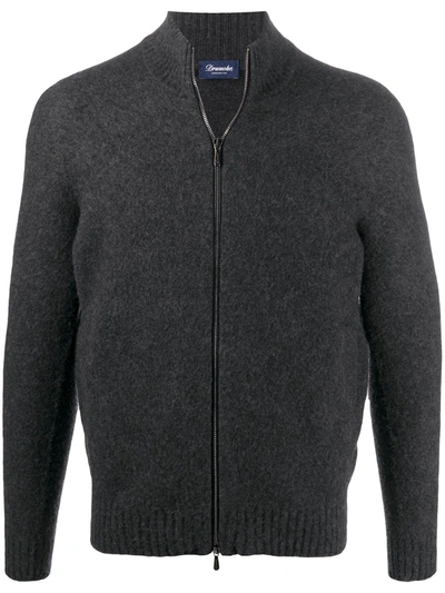 Drumohr Wool Cardigan In Gray In Grey