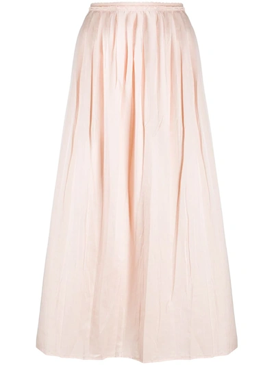 Mm6 Maison Margiela High-waisted Pleated Skirt In Pink