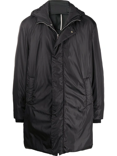 Low Brand Hooded Parka Coat In Black