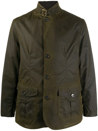 Barbour Wax Coated High-neck Jacket In Green