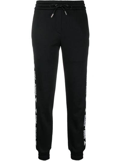 Mcm Cuffed Logo-stripe Track Trousers In Black