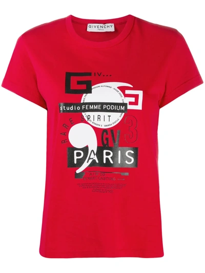 Givenchy Gv3 Paris Print T-shirt In Red