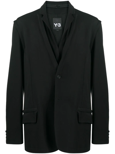 Pre-owned Yohji Yamamoto 2000s Layered-effect Blazer In Black