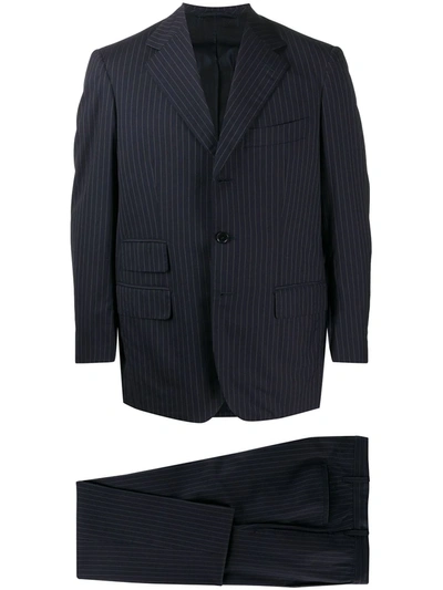 Pre-owned A.n.g.e.l.o. Vintage Cult 2000s Pinstripe Two-piece Suit In Blue