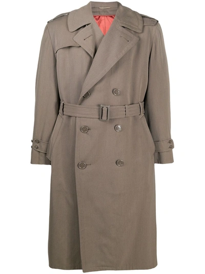 Pre-owned A.n.g.e.l.o. Vintage Cult 1950s Double-breasted Trench Coat In Neutrals