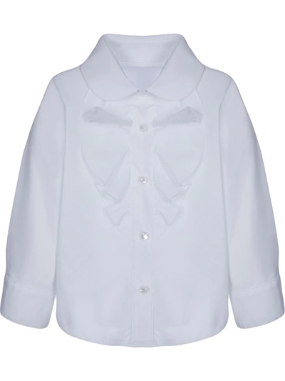 Lapin House Kids' Ruffled Bib Front Shirt In White