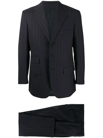 Pre-owned A.n.g.e.l.o. Vintage Cult 2000s Pinstriped Two-piece Suit In Blue