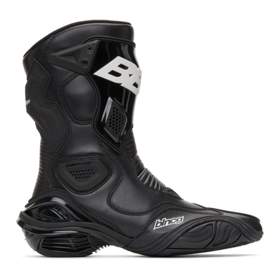 Balenciaga Tyrex Biker Boots Soft Leather Black White | ModeSens