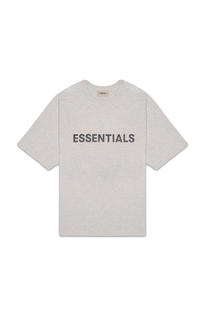 Pre-owned Fear Of God  Essentials Boxy T-shirt Applique Logo Heather Oatmeal