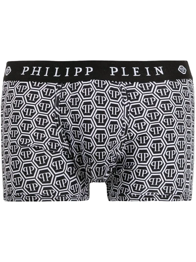 Philipp Plein Hexagon Logo-print Boxers In Black