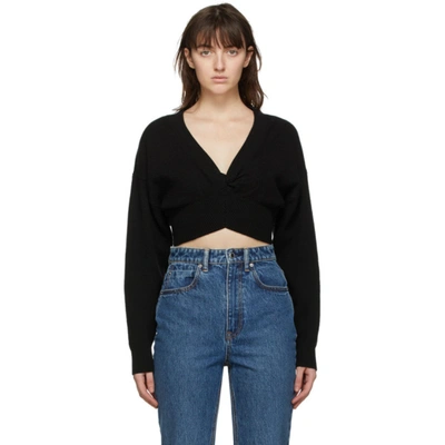 Alexander Wang T Black Wool Twist Sweater In 001 Black