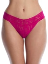 Hanky Panky Plus Size Signature Lace Original Rise Thong In Pink Ruby