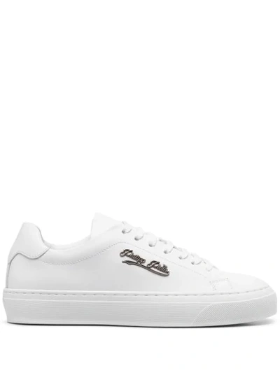 Philipp Plein Signature Low-top Sneakers In White